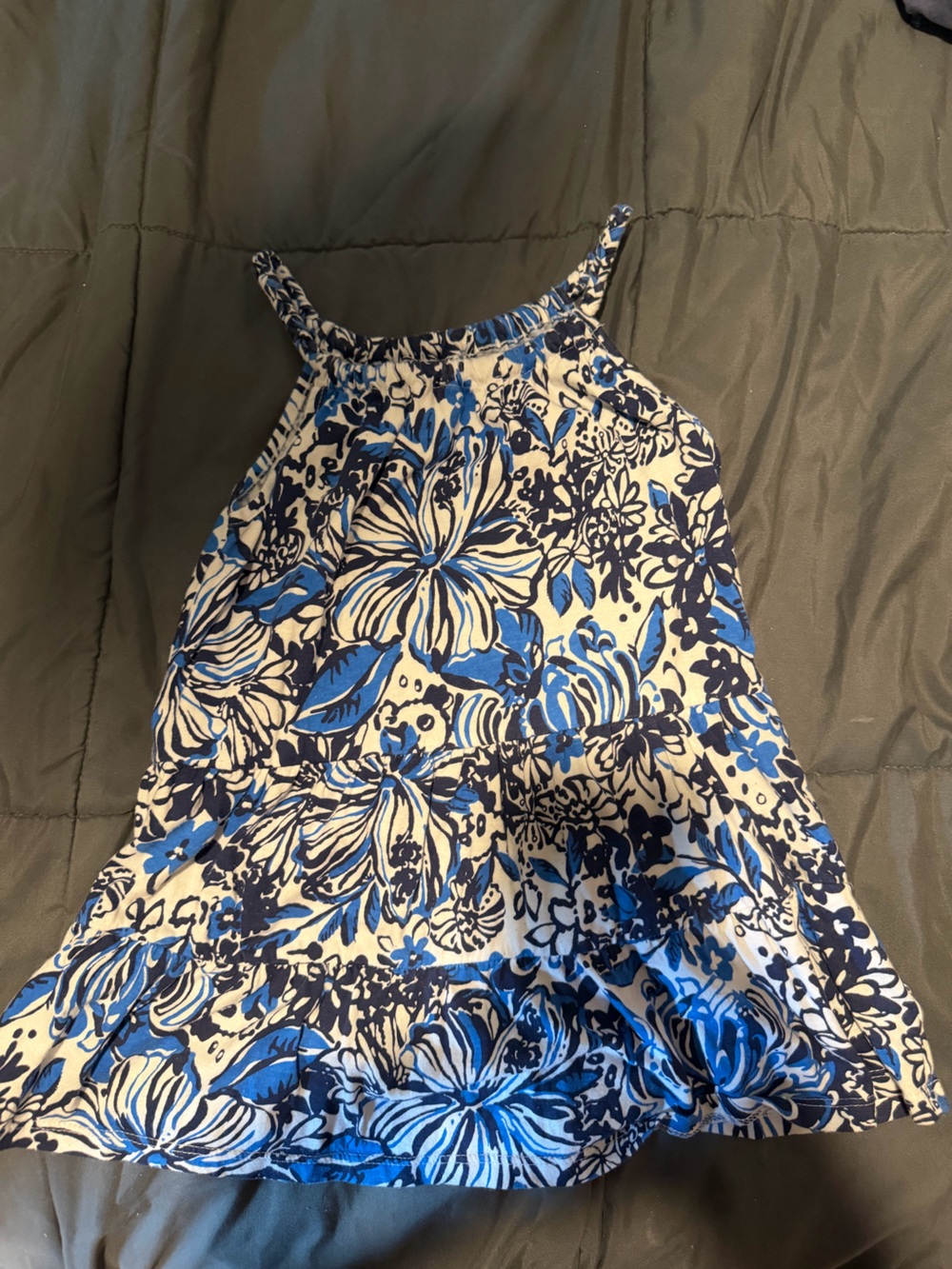 Lilly Pulitzer Blue and White Floral Girls' Sundress